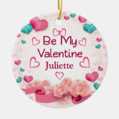 Mijn Valentijn Gepersonaliseerde keramische versie Keramisch Ornament (Voorkant)