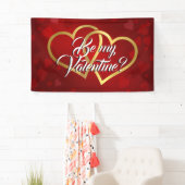 MIJN VALENTIJN GOLD LINKED HEARTS BANNER (Insitu)