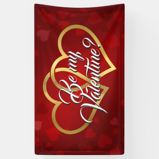 MIJN VALENTIJN GOLD LINKED HEARTS BANNER (Verticaal)
