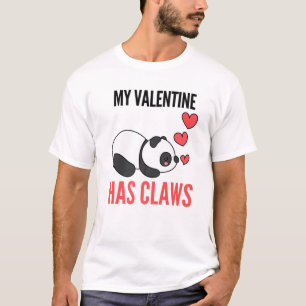Mijn Valentijn heeft Claws Panda Beer Funny Valent T-shirt