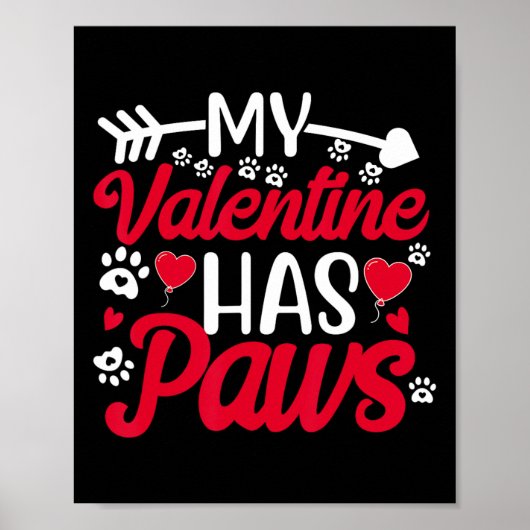 Mijn Valentijn heeft het Hondenliefhebber van een Poster (Voorkant)