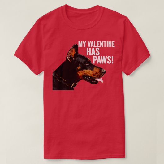 Mijn Valentijn heeft het liefhebber van de Honden T-shirt (Design voorkant)