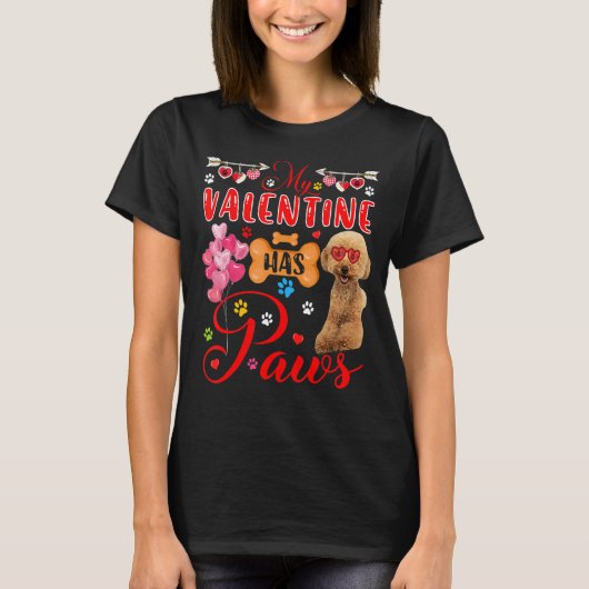 Mijn Valentijn heeft luidop Maltipoo zonnebril Hee T-shirt (Voorkant)