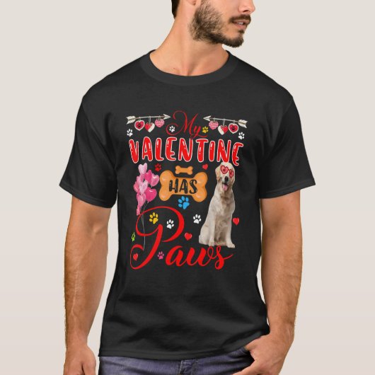 Mijn Valentijn heeft Paws Labrador Retriever Sungl T-shirt (Voorkant)