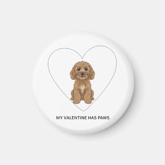 Mijn Valentijn Heeft Pootjes Cockapoo Hond Liefheb Magneet (Voorkant)