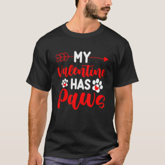 Mijn Valentijn Heeft Pootjes Grappige Kat Hond Val T-shirt