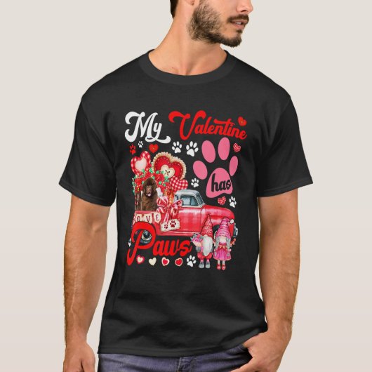 Mijn Valentijn Heeft Pootjes Koppel Newfoundlander T-shirt (Voorkant)