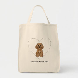 Mijn Valentijn heeft poten Cockapoo hondenliefhebb Tote Bag