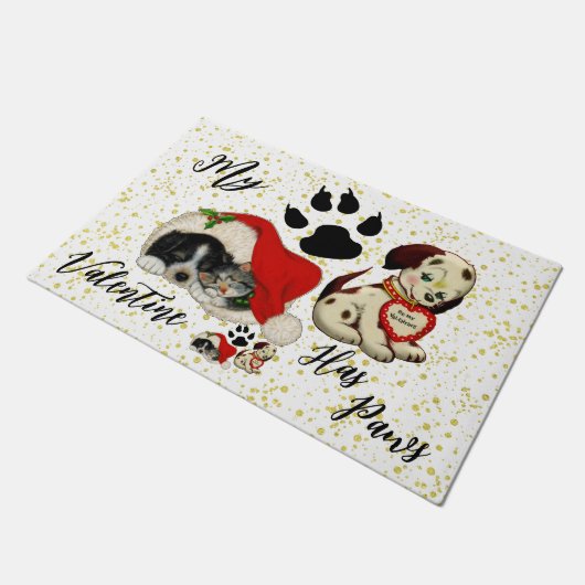 Mijn Valentijn heeft poten die de Hondenliefhebber Deurmat (Schuin)