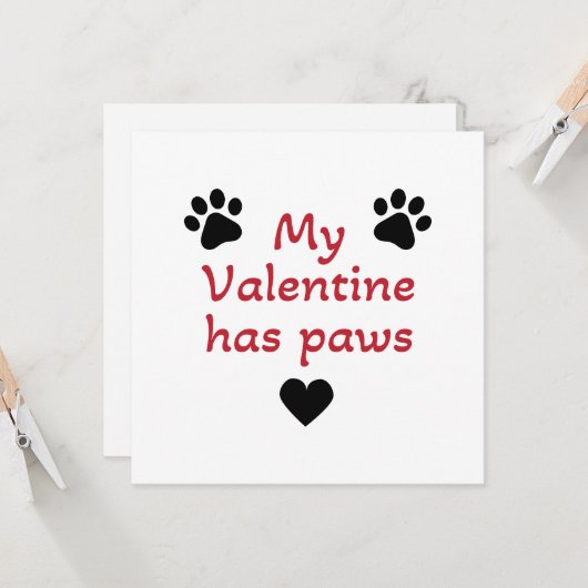 Mijn Valentijn heeft poten Kaart (Voorkant / Achterkant in situ)