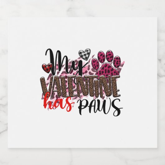 Mijn Valentijn heeft poten Sparkling Wijnetiket (Enkel label)