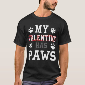 Mijn Valentijn heeft Valentijnsdag Paws Funny Dog T-shirt