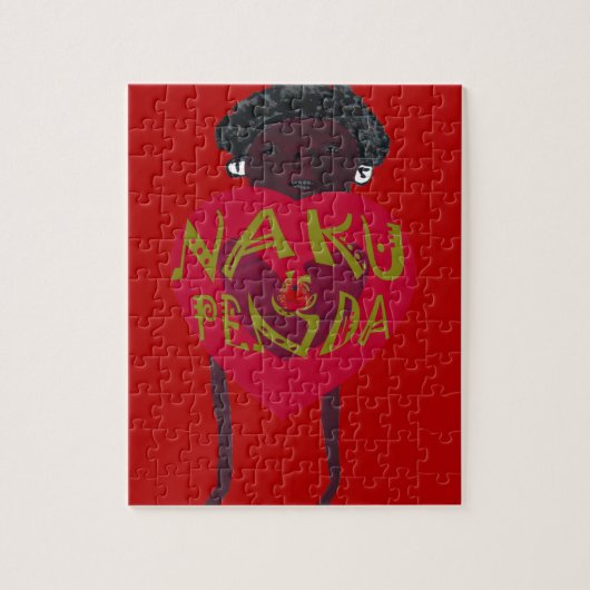 Mijn Valentijn houdt van je Nakupenda Kenya Swahil Legpuzzel (Verticaal)