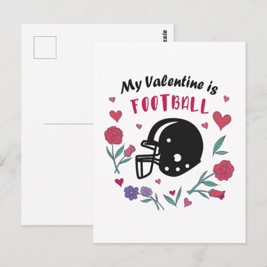 Mijn Valentijn is de Uitnodiging van het Football (Voorkant / Achterkant)