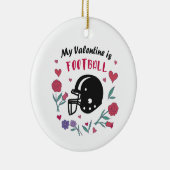 Mijn Valentijn is de Uitnodiging van het Football Keramisch Ornament (Rechts)