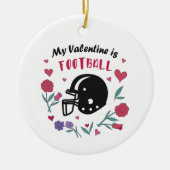 Mijn Valentijn is de Uitnodiging van het Football Keramisch Ornament (Voorkant)
