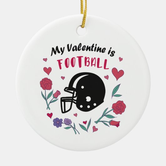Mijn Valentijn is de Uitnodiging van het Football Keramisch Ornament (Voorkant)