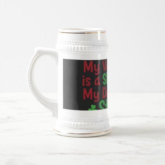Mijn Valentijn is een Klaver Funny St. Patrick's D Bierpul (Links)