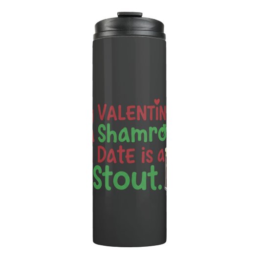 Mijn Valentijn is een Klaver Funny St. Patrick's D Thermosbeker (Voorkant)
