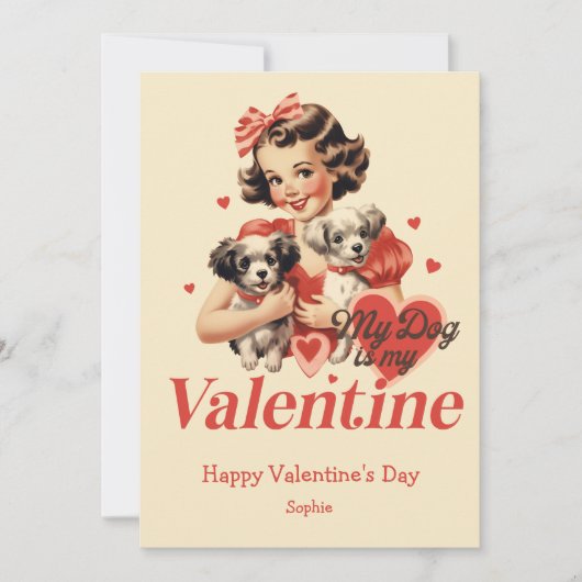 Mijn Valentijn is een retro Valentijnsdag Feestdagenkaart (Voorkant)