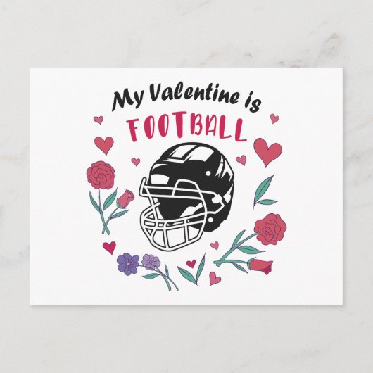 Mijn Valentijn is Football Visitekaartje Briefkaart (Voorkant)