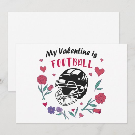 Mijn Valentijn is Football Visitekaartje Feestdagenkaart (Voorkant / Achterkant)