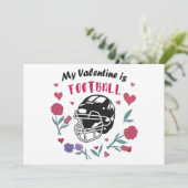Mijn Valentijn is Football Visitekaartje Feestdagenkaart (Staand voorkant)