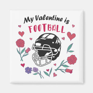Mijn Valentijn is Football Visitekaartje Napkins Magneet