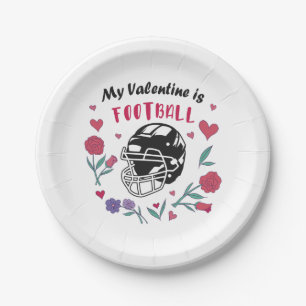 Mijn Valentijn is Football Visitekaartje Napkins Papieren Bordje