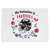 Mijn Valentijn is Football Visitekaartje Napkins T Groot Cadeauzakje (Voorkant)