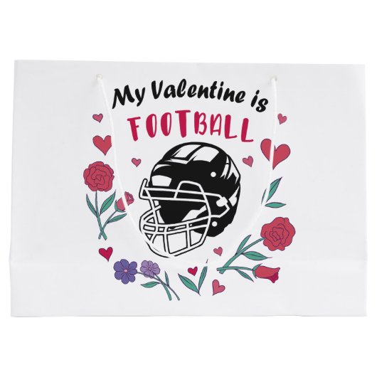 Mijn Valentijn is Football Visitekaartje Napkins T Groot Cadeauzakje (Achterkant)