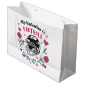 Mijn Valentijn is Football Visitekaartje Napkins T Groot Cadeauzakje (Voorkant Gekanteld)