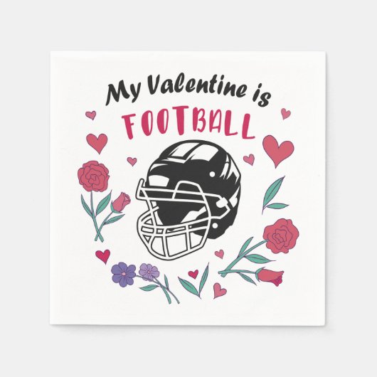 Mijn Valentijn is Football Visitekaartje Servet (Voorkant)