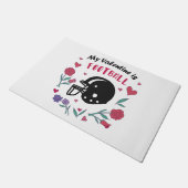 Mijn Valentijn is het Briefkaart van de Uitnodigin Deurmat (Schuin)