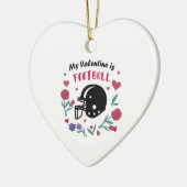 Mijn Valentijn is het Briefkaart van de Uitnodigin Keramisch Ornament (Links)