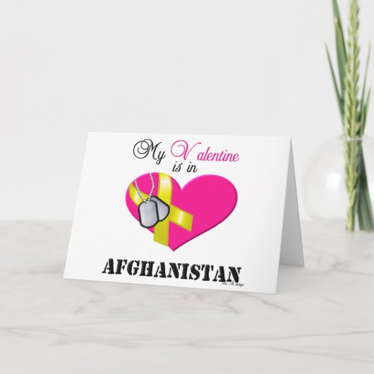 Mijn Valentijn is in Afghanistan Feestdagen Kaart (Voorkant)