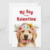 Mijn valentijn is mijn hondengroet feestdagenkaart (Voorkant / Achterkant)