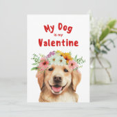 Mijn valentijn is mijn hondengroet feestdagenkaart (Staand voorkant)