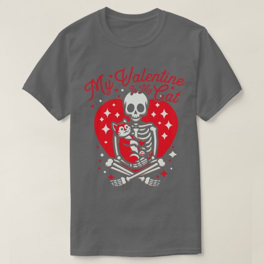 Mijn Valentijn is mijn kat T-shirt (Design voorkant)