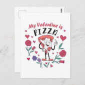 Mijn Valentijn is Pizza Invitation Briefkaart (Voorkant / Achterkant)
