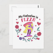 Mijn Valentijn is Pizza Invitation Briefkaart (Voorkant / Achterkant)