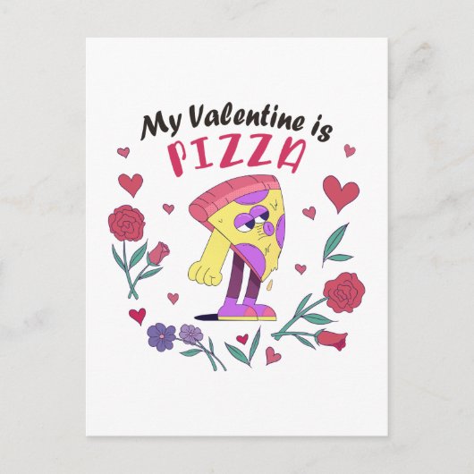 Mijn Valentijn is Pizza Invitation Briefkaart (Voorkant)