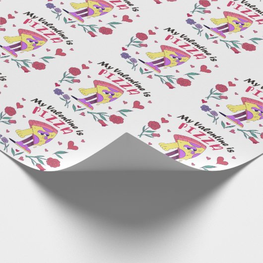 Mijn Valentijn is Pizza Invitation Cadeaupapier (Hoek)