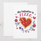 Mijn Valentijn is Pizza Invitation Feestdagenkaart (Voorkant / Achterkant)