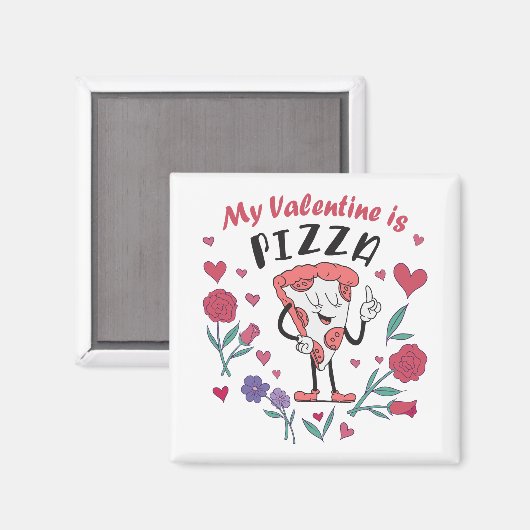 Mijn Valentijn is Pizza Invitation Magneet (Voorkant / Achterkant)