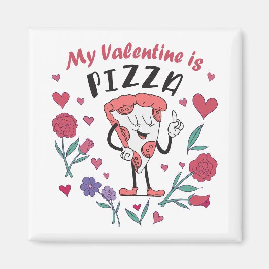 Mijn Valentijn is Pizza Invitation Magneet (Voorkant)
