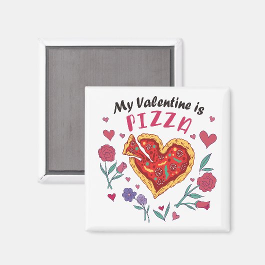 Mijn Valentijn is Pizza Invitation Magneet (Voorkant / Achterkant)