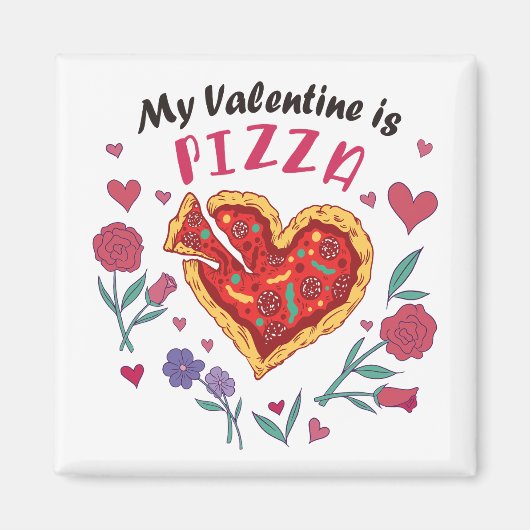 Mijn Valentijn is Pizza Invitation Magneet (Voorkant)