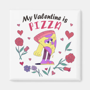 Mijn Valentijn is Pizza Invitation Magneet