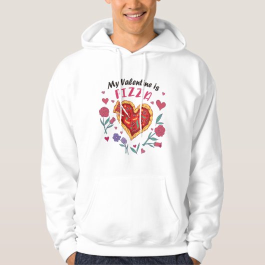 Mijn Valentijn is Pizza Invitation Magnet Hoodie (Voorkant)